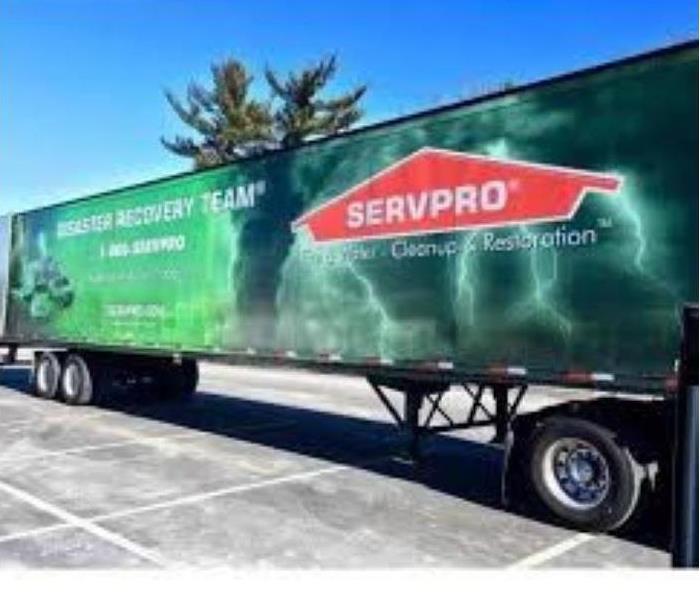 Green SERVPRO Disaster Recovery Semi with Servpro logo