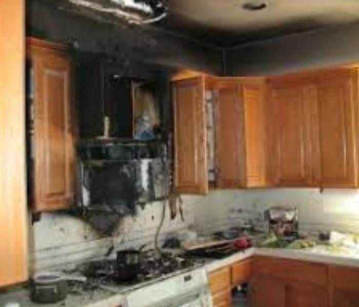 Fire Damage In A Kitchen 