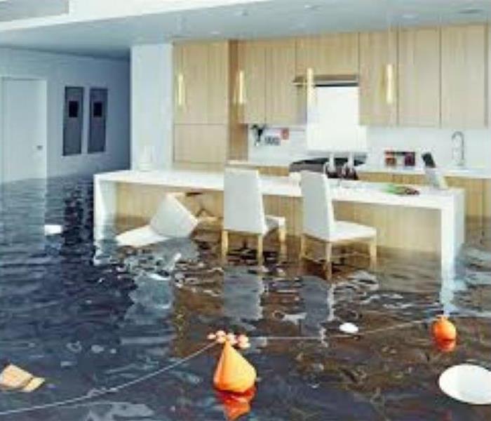 Flooded Kitchen and Hall Space 