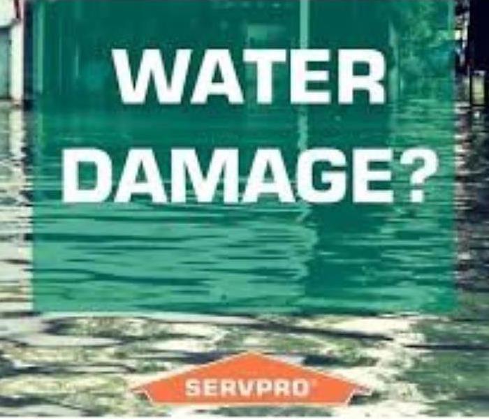 Water puddle with SERVPRO Water Damage 