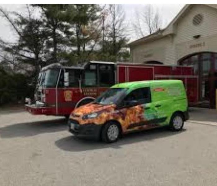 SERVPRO Vehicle and a Fire Truck 